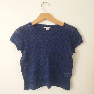 American Eagle Lace Cropped Tee XS